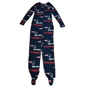 New England Patriots Women's Small Footed Sleeper Pajamas 64" Long NFL Team